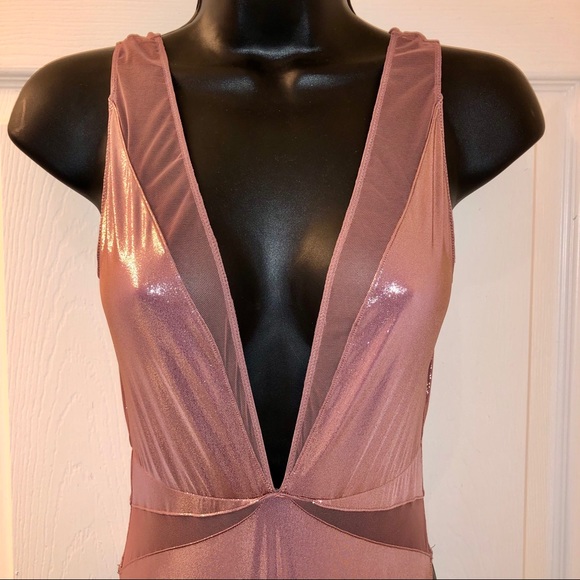 NWT Victoria’s Secret Pink Shimmer Bodysuit with Mesh - Picture 2 of 10